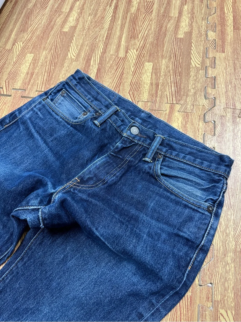 Levis 511 Jeans Mens 30x30 Blue Slim Fit Red Line Selvedge Denim Cotton Whisker